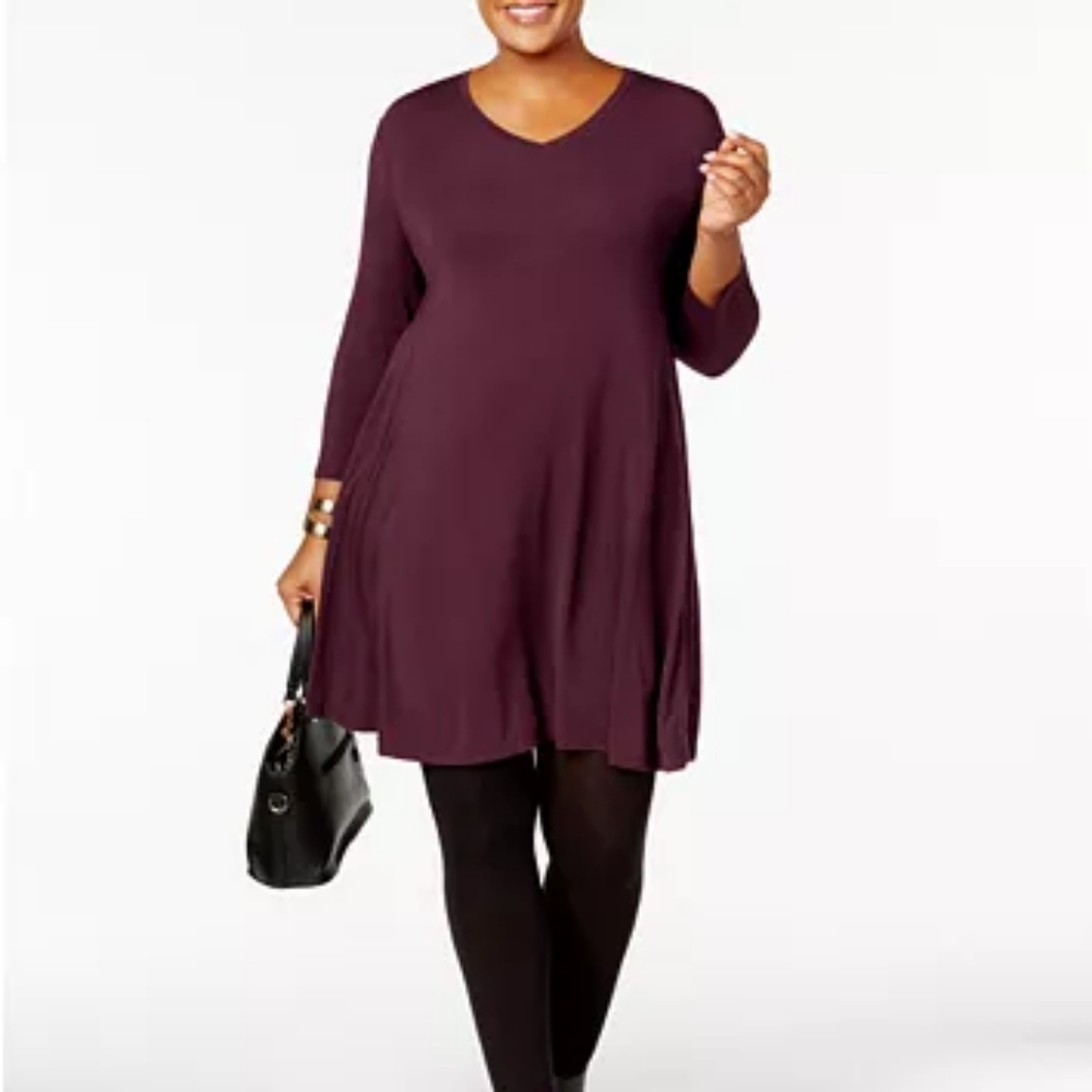 V neck swing dress